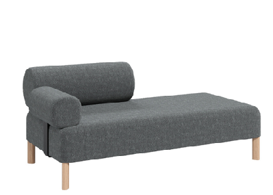 dd cailloux 2 seater fabric breakout sofa with 1 backrest and 1 armrest mid grey 