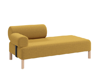dd cailloux 2 seater fabric breakout sofa with 1 backrest and 1 armrestmustard