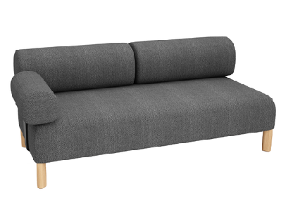dd cailloux 2 seater fabric breakout sofa with 1 armrestmid grey