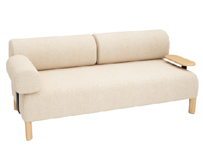 dd cailloux 2 seater fabric breakout sofa with armrest and tablebone
