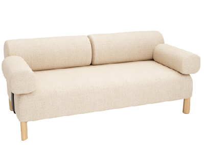 dd cailloux 2 seater fabric breakout sofa with armrests mustard 