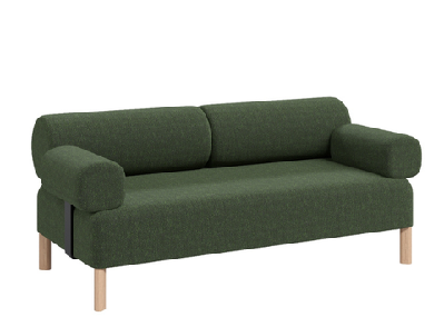 dd cailloux 2 seater fabric breakout sofa with armrestsgreen