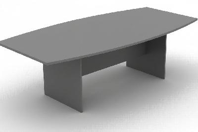 dd accent boatshape top h base boardroom table - clearence item2100 mm / grey top grey base