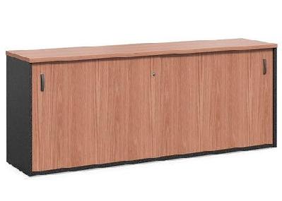 dd accent sliding door buffet with lockcherry with ironstone