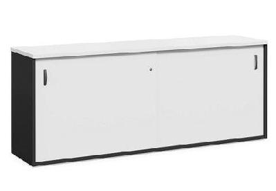 dd accent sliding door buffet with lockwhite with charcoal