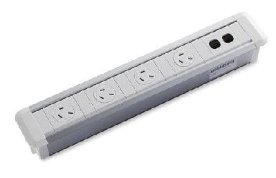 cm centra in-desk unit with 4 gpo with rotating cover and 2 data provisionblack