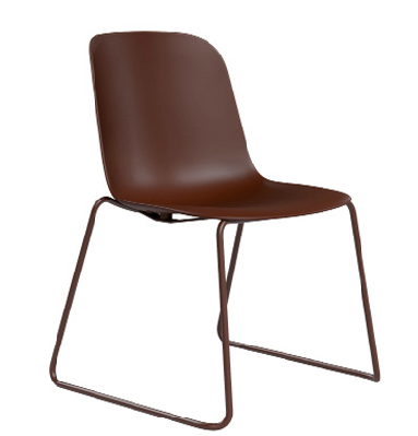 dd juno plastic shell sled base breakout chairchocolate / no
