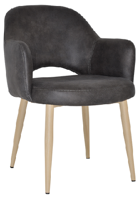 ez albury birch colour metal leg upholstered hospitality dining armchaireastwood slate