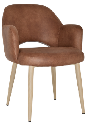 ez albury birch colour metal leg upholstered hospitality dining armchaireastwood tan