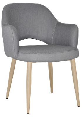 ez albury birch colour metal leg upholstered hospitality dining armchairgravity steel