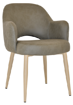 ez albury birch colour metal leg upholstered hospitality dining armchairpelle benito sage