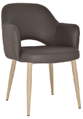 ez albury birch colour metal leg upholstered hospitality dining armchaircharcoal vinyl
