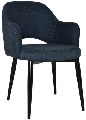 ez albury black metal leg upholstered hospitality dining armchairgravity navy