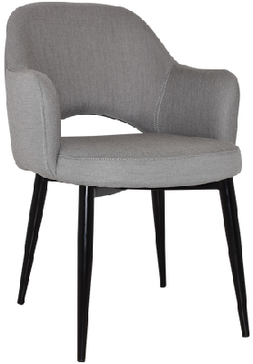 ez albury black metal leg upholstered hospitality dining armchairgravity steel