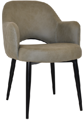 ez albury black metal leg upholstered hospitality dining armchairpelle benito sage