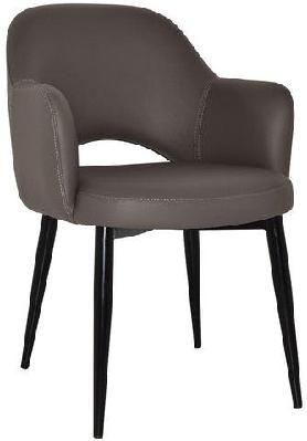 ez albury black metal leg upholstered hospitality dining armchaircharcoal vinyl