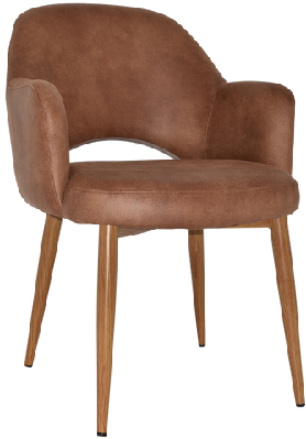 ez albury oak colour metal leg upholstered hospitality dining armchaireastwood tan