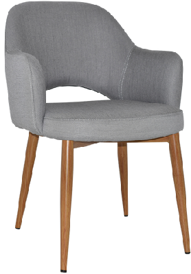 ez albury oak colour metal leg upholstered hospitality dining armchairgravity steel