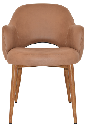 ez albury oak colour metal leg upholstered hospitality dining armchairvinyl tan