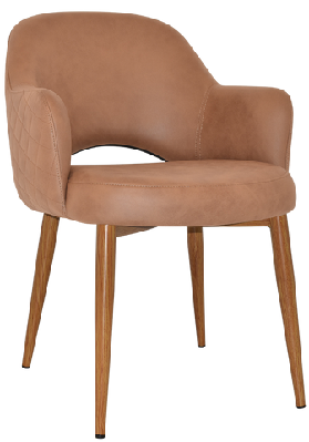 ez albury oak colour metal leg upholstered hospitality dining armchairpelle benito