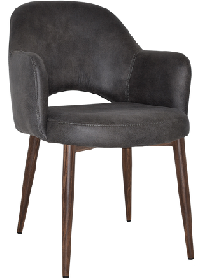 ez albury walnut colour metal leg upholstered hospitality dining armchaireastwood slate
