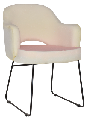 ez albury black metal sled base upholstered hospitality dining armchairunupholstered