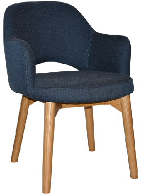 ez albury solid timber oak stained upholstered hospitality dining armchairgravity navy