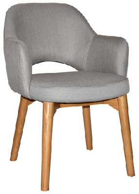 ez albury solid timber oak stained upholstered hospitality dining armchairgravity steel