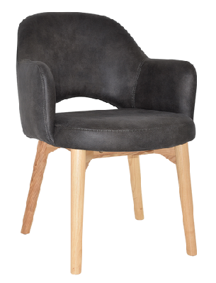 ez albury solid timber natural stained upholstered hospitality dining armchaireastwood slate