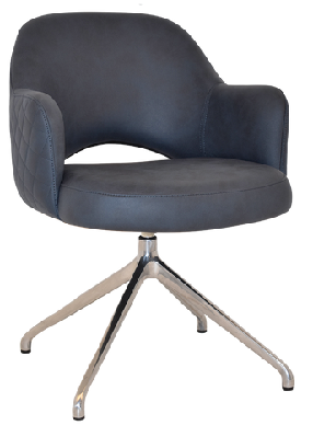 ez arm chair albury trestle v2 polished alupelle/benito navy