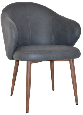 ez arm chair hugo metal light walnutpelle navy