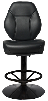 ez gaming stool cairo disc black stainless steel / disc polished + vinyl black 