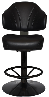 ez gaming stool luxor disc black mild steel / metal black + vinyl black 