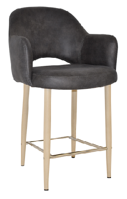 ez stool albury arm 650 metal birchvinyl blue