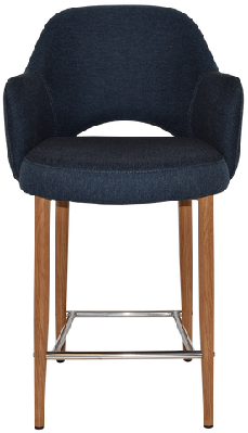 ez albury upholstered barstool with light oak legsgravity navy