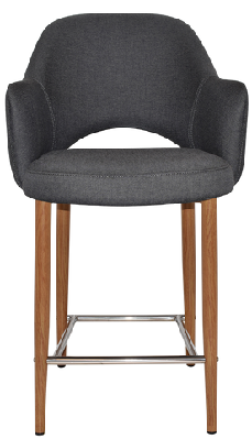 ez albury upholstered barstool with light oak legsgravity slate