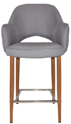 ez albury upholstered barstool with light oak legsgravity steel
