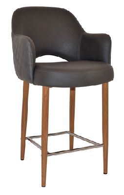 ez albury upholstered barstool with light oak legspelle/benito java