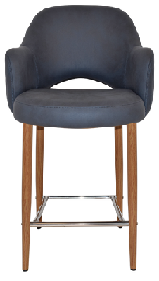 ez albury upholstered barstool with light oak legspelle/benito navy