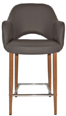 ez albury upholstered barstool with light oak legsvinyl charcoal
