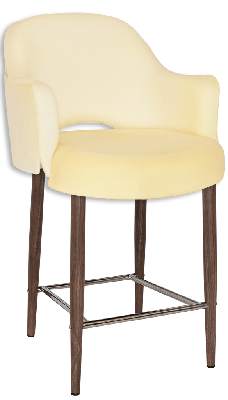 ez stool albury arm 650 metal light walnutvinyl black