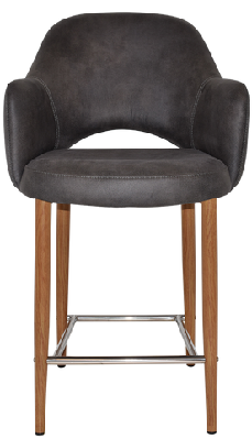 ez albury upholstered barstool with light oak legseastwood slate