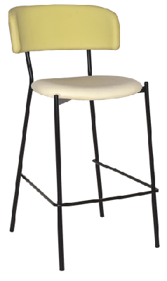 ez stool lugano black - unupholstered (back and seat) stainless steel / brass(back & seat)