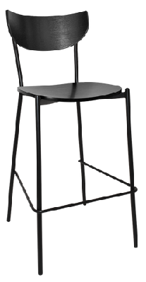 ez stool marco black - blackmild steel / ight walnut - vinyl tan