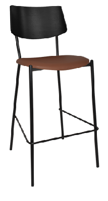 ez texas black metal leg barstool with black veneer backtan vinyl