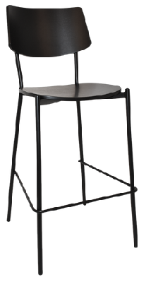 ez texas black metal leg barstool with black veneer backblack veneer
