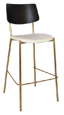 ez texas brass leg barstool with black veneer backunupholstered
