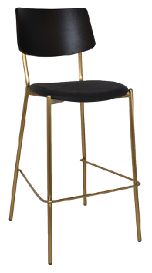 ez texas brass leg barstool with black veneer backblack vinyl