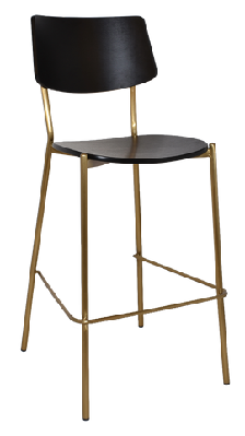 ez texas brass leg barstool with black veneer backblack veneer