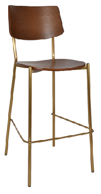 ez texas brass leg barstool with light walnut veneer backlight walnut veneer
